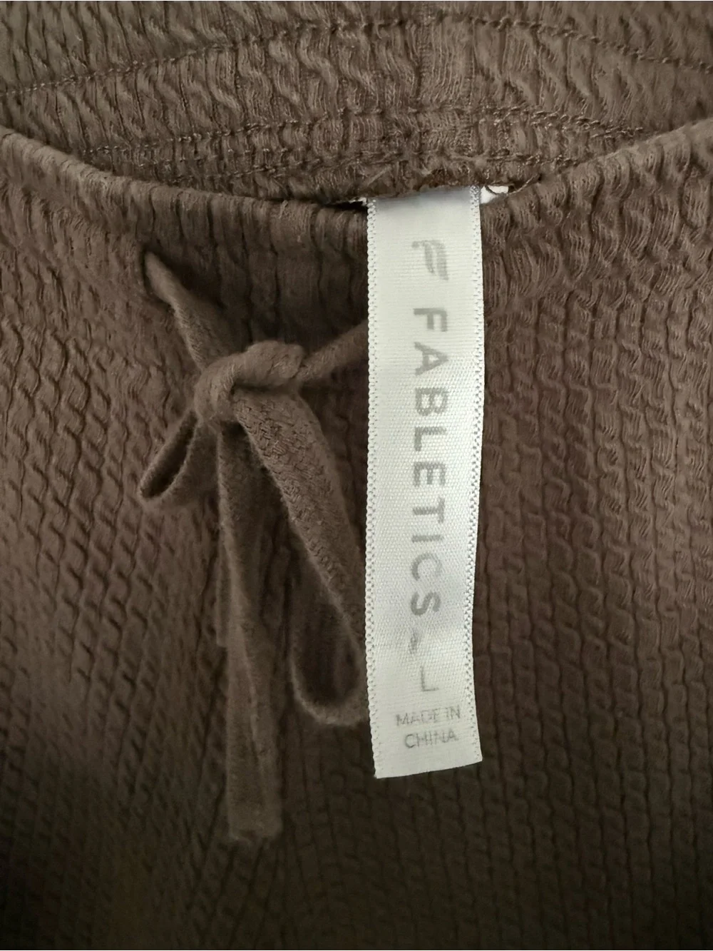 Fabletics Waffle-Knit Drawstring Athletic Shorts — Brown - Picture 3 of 3